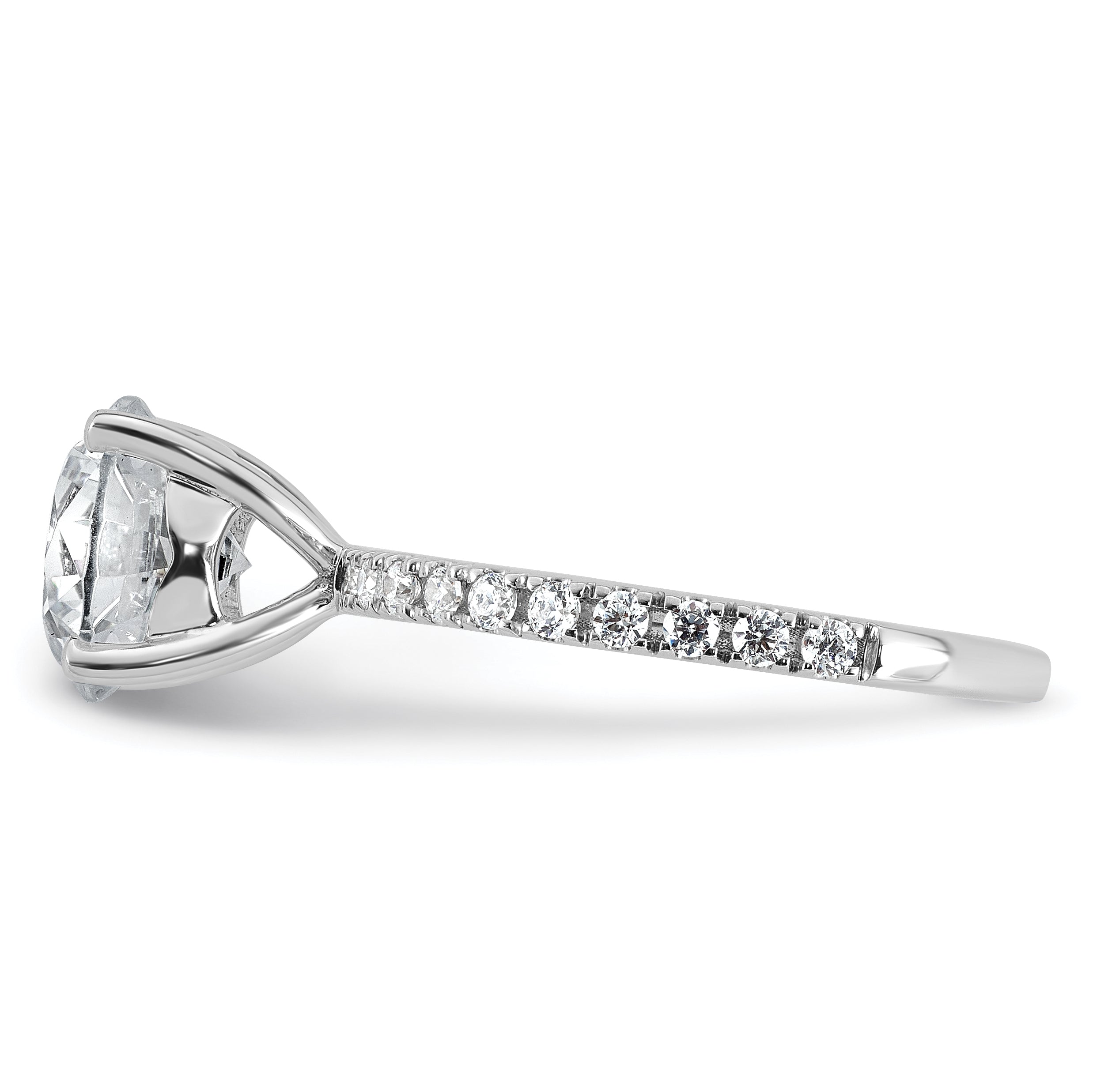 14k White Gold Certified Lab Grown Dia VS+ F+ Round Eng Ring