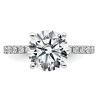 14k White Gold Certified Lab Grown Dia VS+ F+ Round Eng Ring