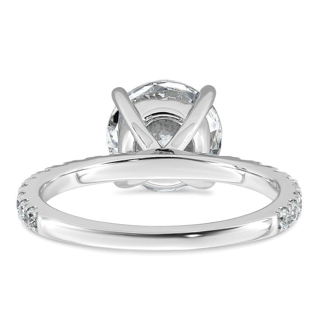 14k White Gold Certified Lab Grown Dia VS+ F+ Round Eng Ring