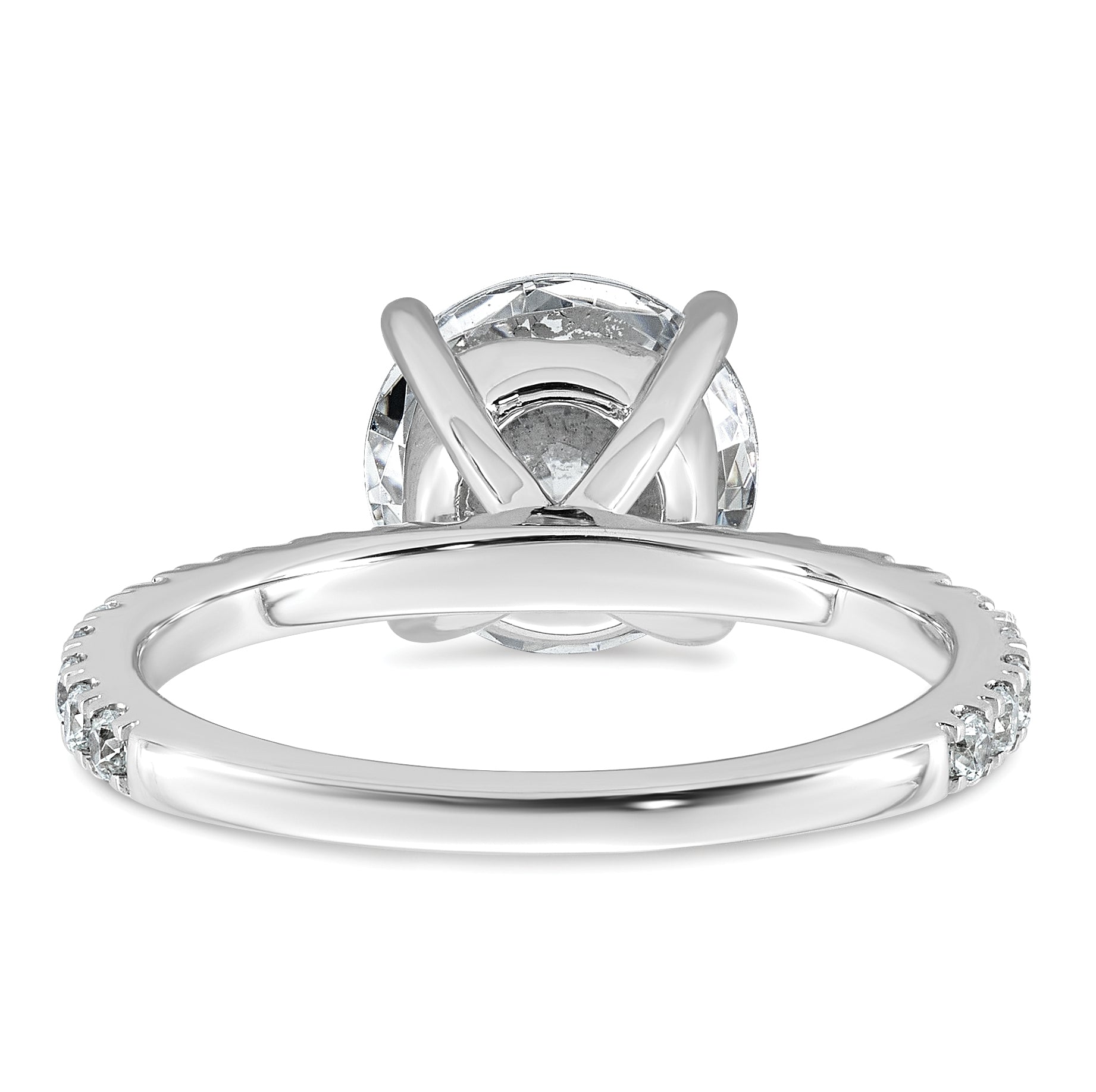 14k White Gold Certified Lab Grown Dia VS+ F+ Round Eng Ring