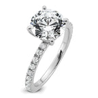 14k White Gold Certified Lab Grown Dia VS+ F+ Round Eng Ring