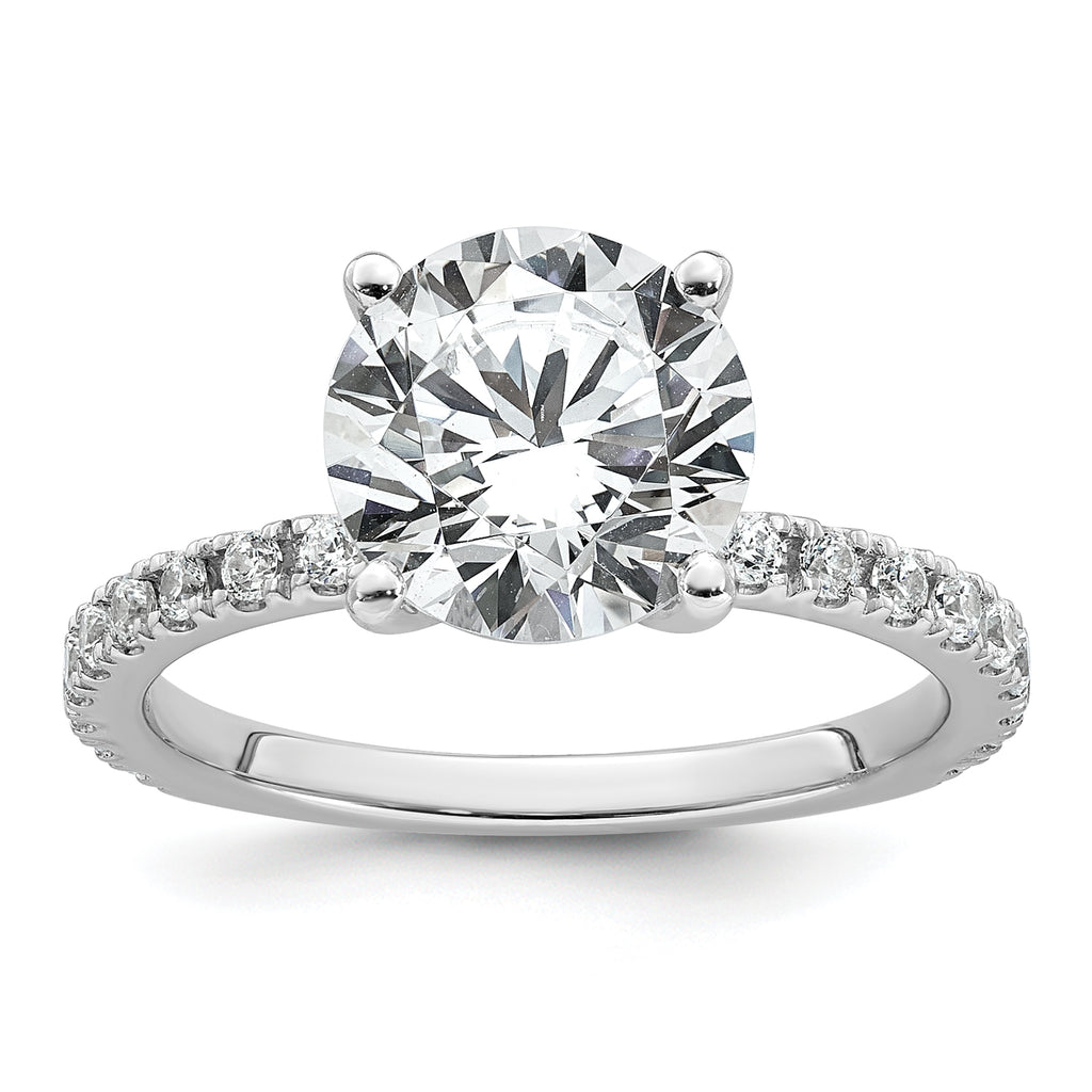 14k White Gold Certified Lab Grown Dia VS+ F+ Round Eng Ring