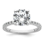 14k White Gold Certified Lab Grown Dia VS+ F+ Round Eng Ring