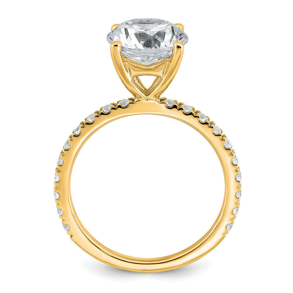 14k Certified Lab Grown Diamond VS+ F+ Round Eng Ring