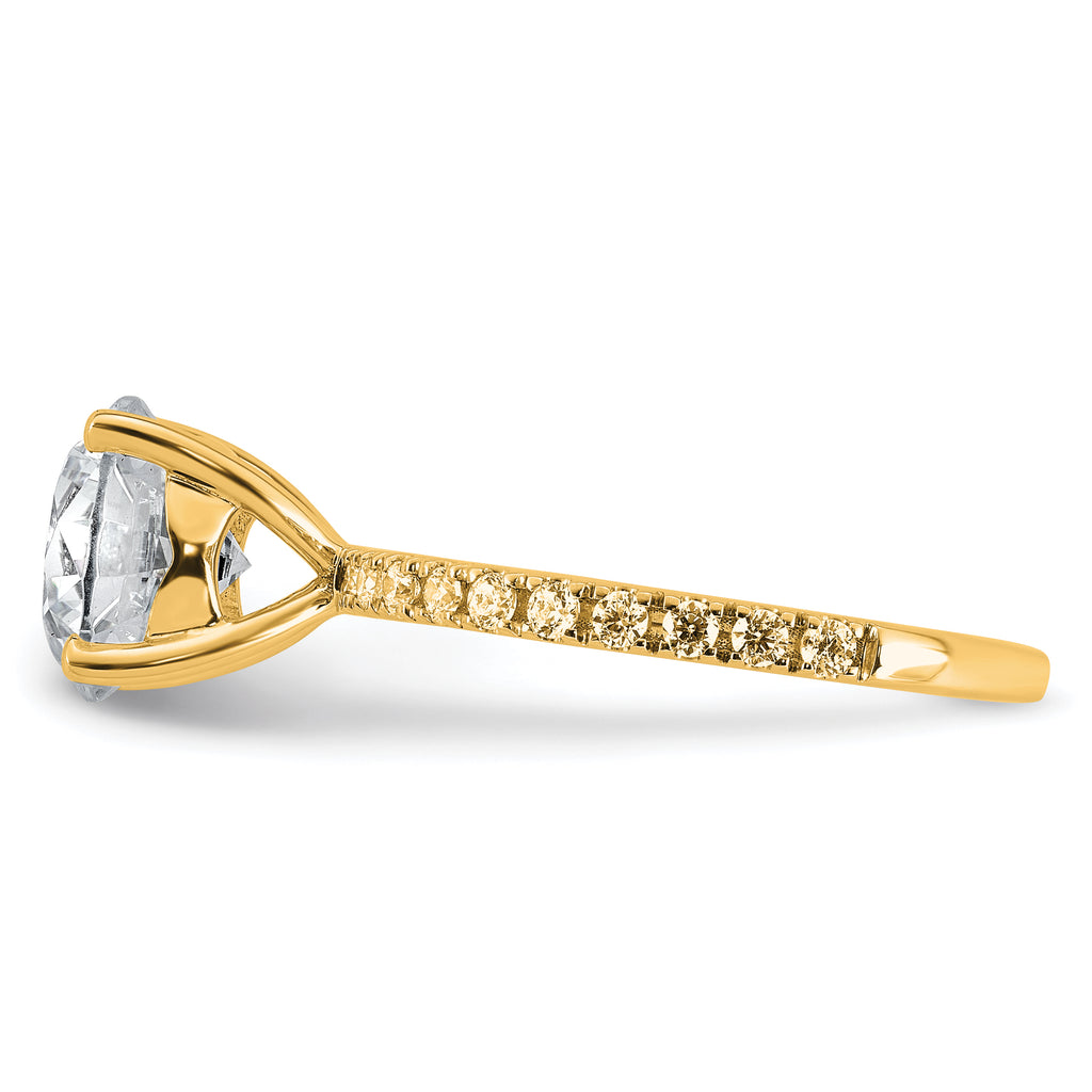 14k Certified Lab Grown Diamond VS+ F+ Round Eng Ring