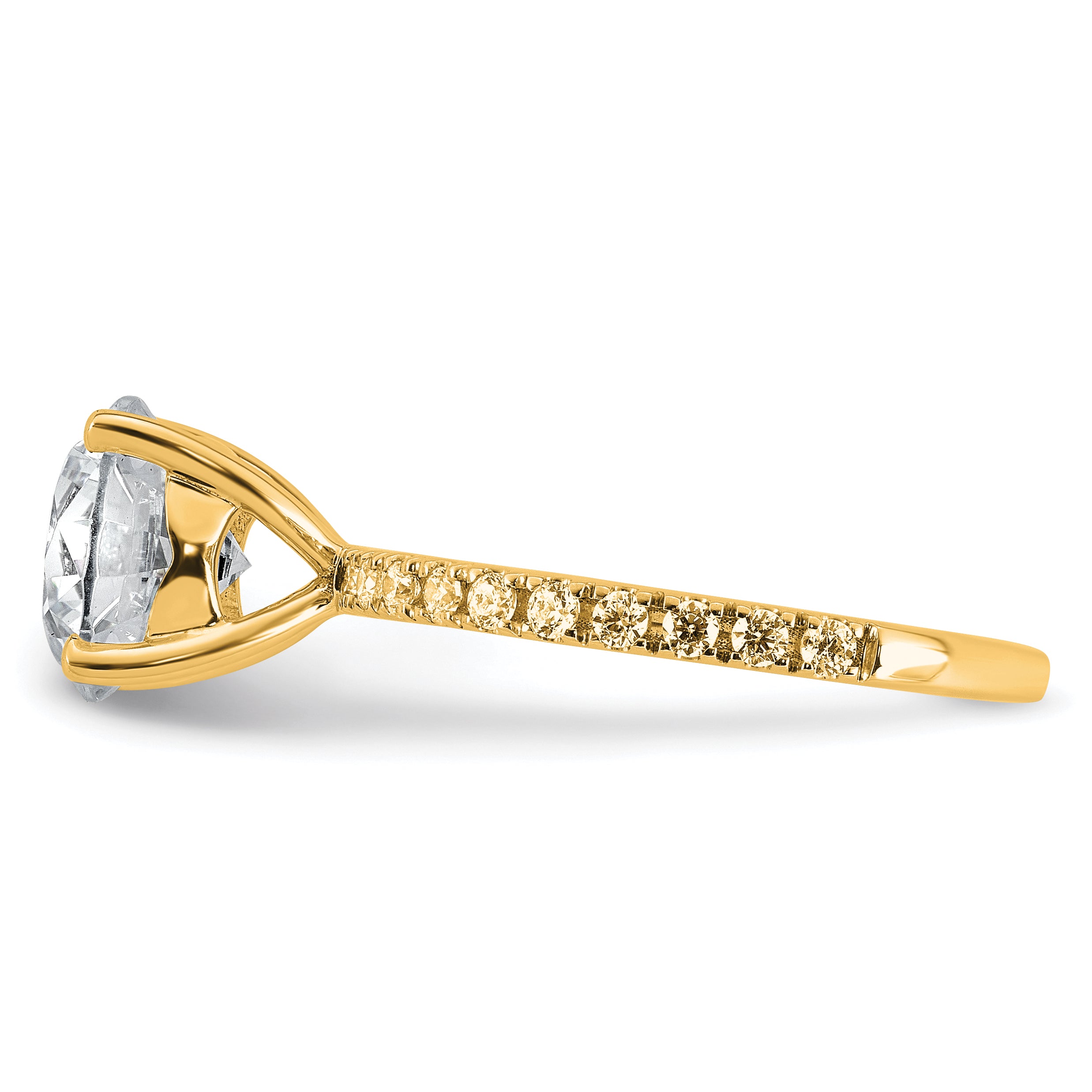 14k Certified Lab Grown Diamond VS+ F+ Round Eng Ring