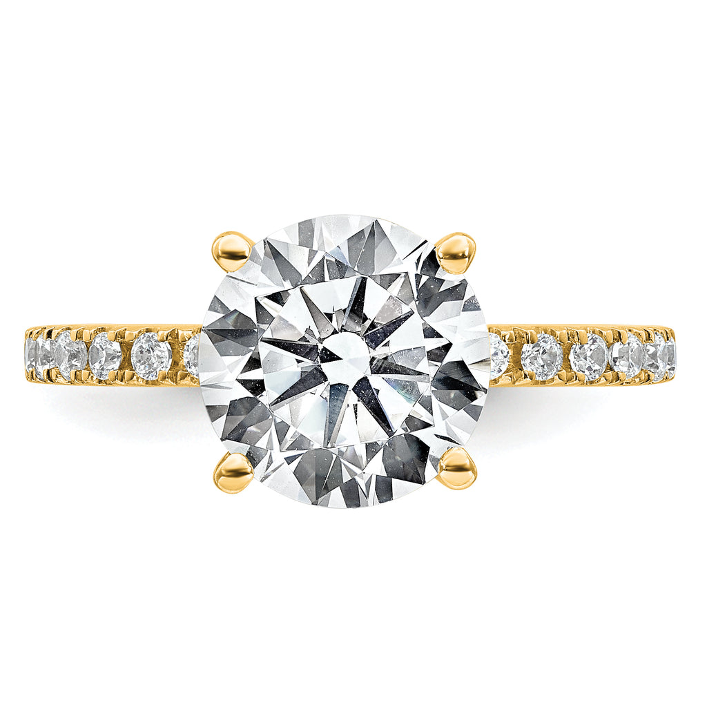 14k Certified Lab Grown Diamond VS+ F+ Round Eng Ring