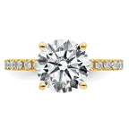 14k Certified Lab Grown Diamond VS+ F+ Round Eng Ring