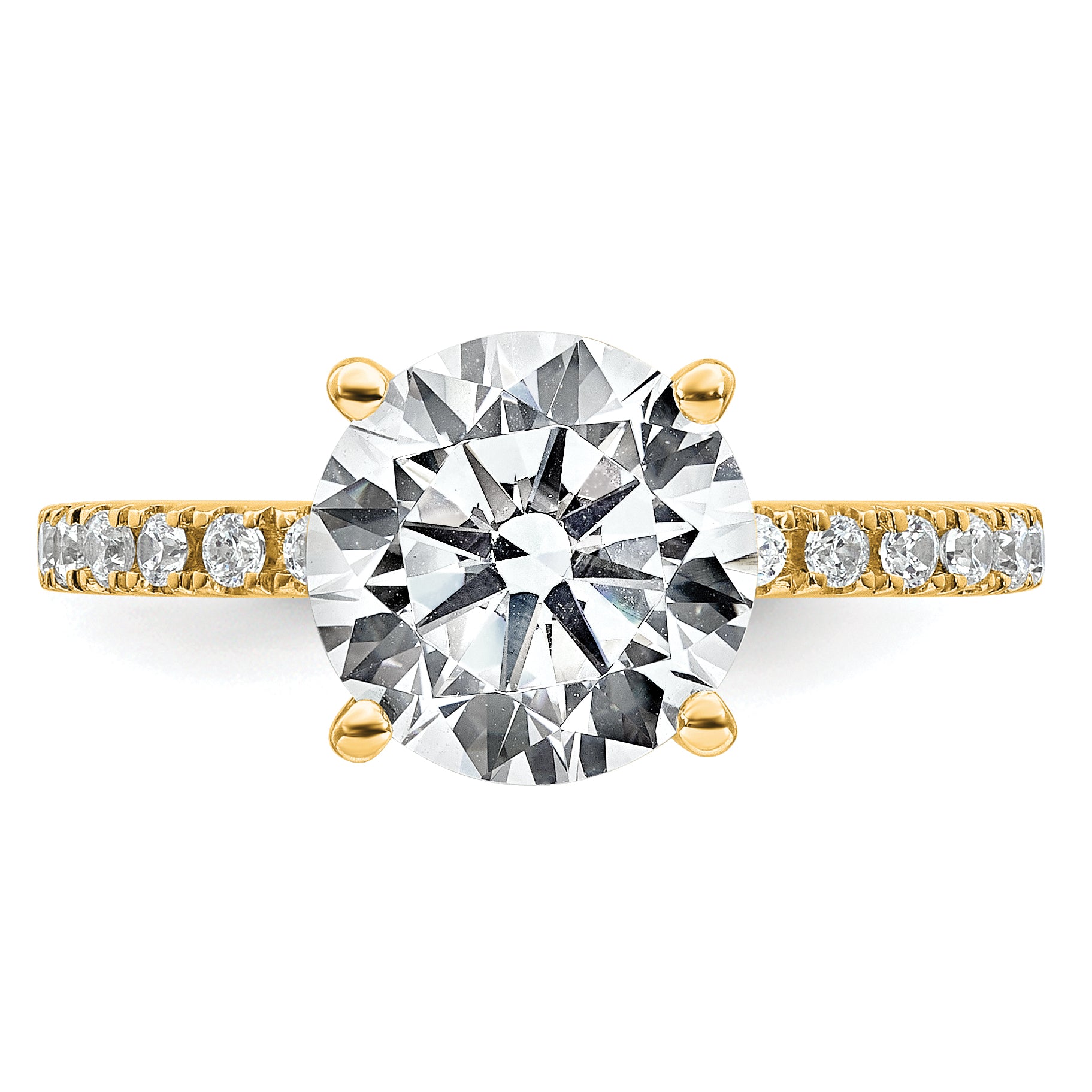14k Certified Lab Grown Diamond VS+ F+ Round Eng Ring