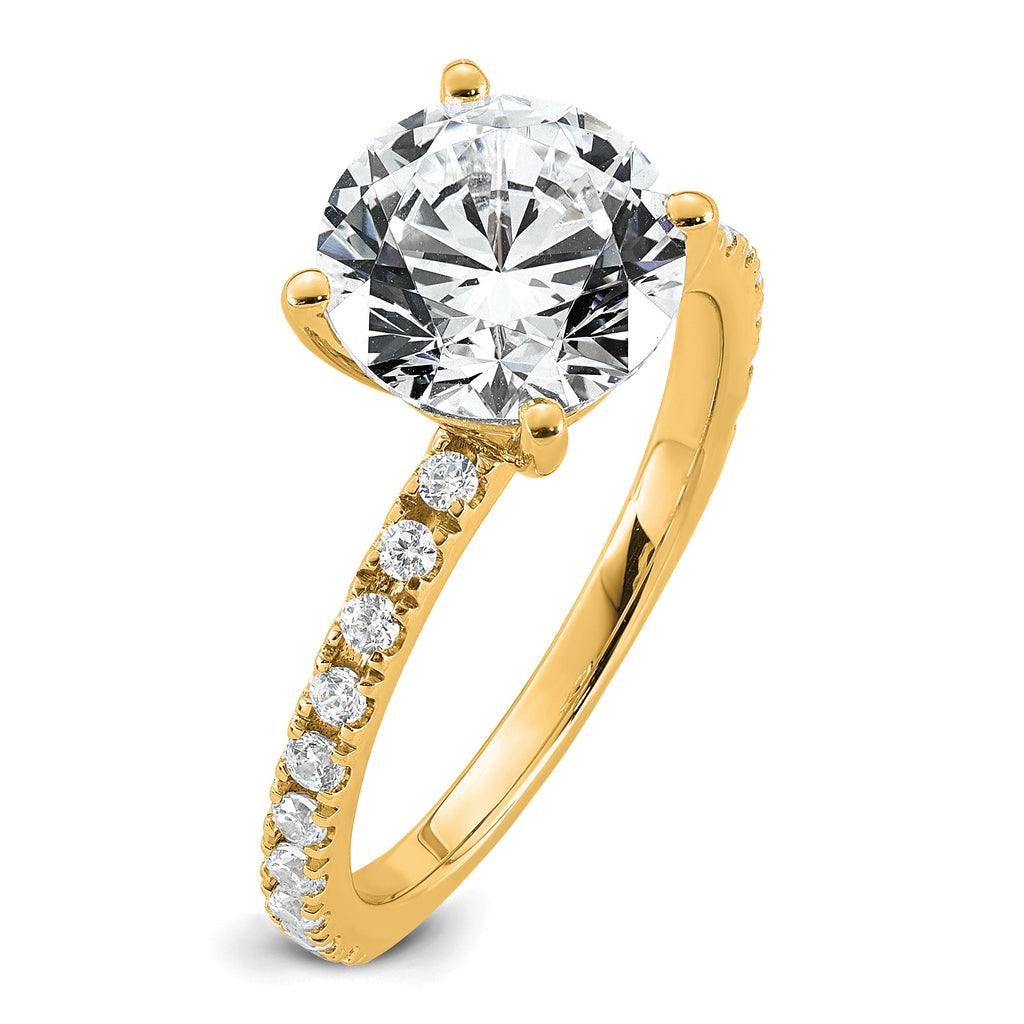 14k Certified Lab Grown Diamond VS+ F+ Round Eng Ring