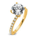 14k Certified Lab Grown Diamond VS+ F+ Round Eng Ring