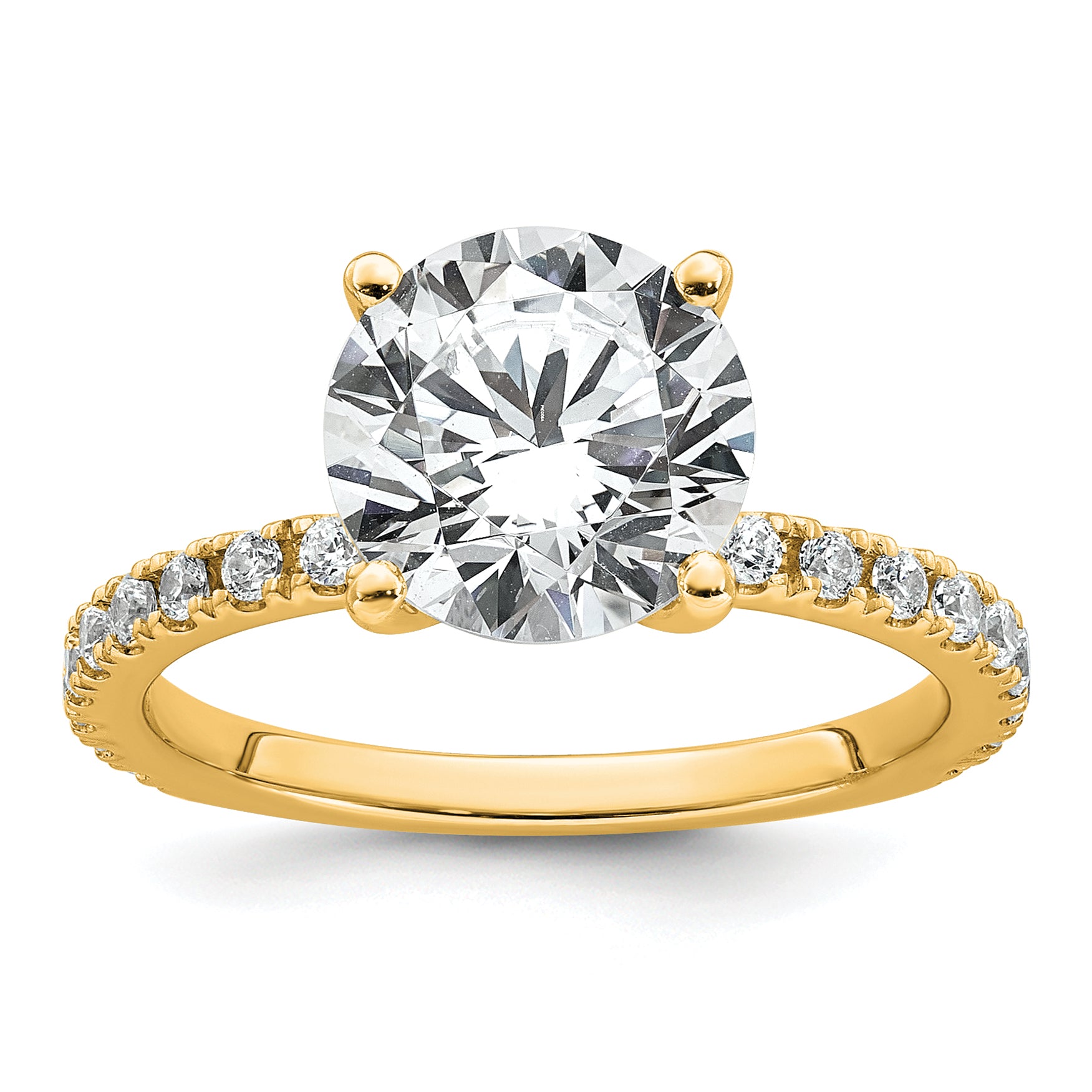 14k Certified Lab Grown Diamond VS+ F+ Round Eng Ring