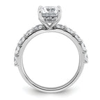 14k White Gold 2 1/2 carat Lab Grown Diamond VS+ F+ Round Complete Engagement Ring