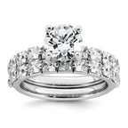 14k White Gold 2 1/2 carat Lab Grown Diamond VS+ F+ Round Complete Engagement Ring