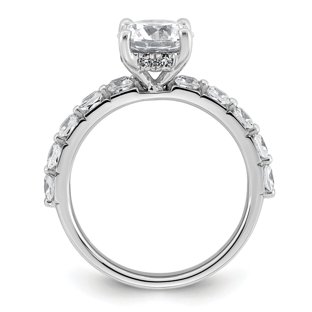 14k White Gold 2 1/2 carat Certified Lab Grown Diamond VS+ F+ Round Complete Engagement Ring