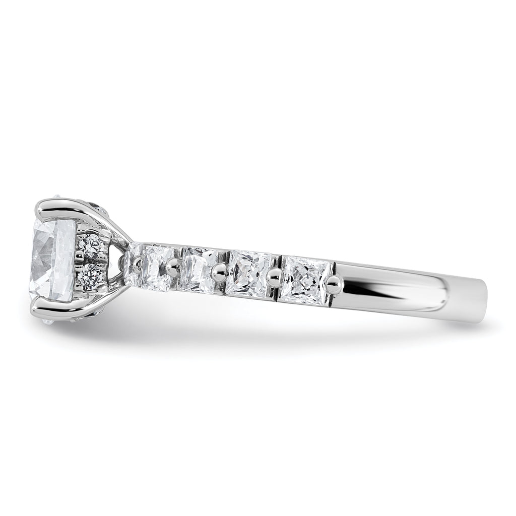 14k White Gold 2 1/2 carat Certified Lab Grown Diamond VS+ F+ Round Complete Engagement Ring