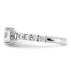 14k White Gold 2 1/2 carat Certified Lab Grown Diamond VS+ F+ Round Complete Engagement Ring