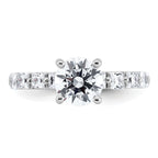 14k White Gold 2 1/2 carat Certified Lab Grown Diamond VS+ F+ Round Complete Engagement Ring