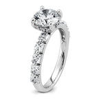 14k White Gold 2 1/2 carat Certified Lab Grown Diamond VS+ F+ Round Complete Engagement Ring