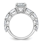14k White Gold 3 3/4 Lab Grown Diamond VS+ F+ Round Complete Engagement Ring