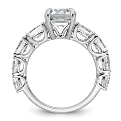 14k White Gold 3 3/4 Lab Grown Diamond VS+ F+ Round Complete Engagement Ring