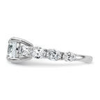 14k White Gold 3 3/4 Lab Grown Diamond VS+ F+ Round Complete Engagement Ring