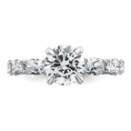 14k White Gold 3 3/4 Lab Grown Diamond VS+ F+ Round Complete Engagement Ring