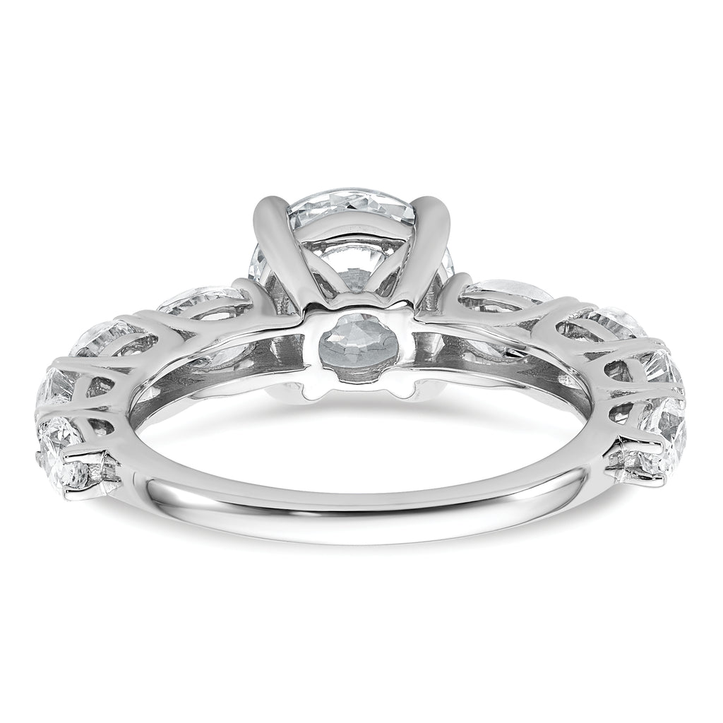 14k White Gold 3 3/4 Lab Grown Diamond VS+ F+ Round Complete Engagement Ring