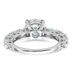 14k White Gold 3 3/4 Lab Grown Diamond VS+ F+ Round Complete Engagement Ring