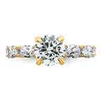 14k 3 3/4 Lab Grown Diamond VS+ F+ Round Complete Engagement Ring