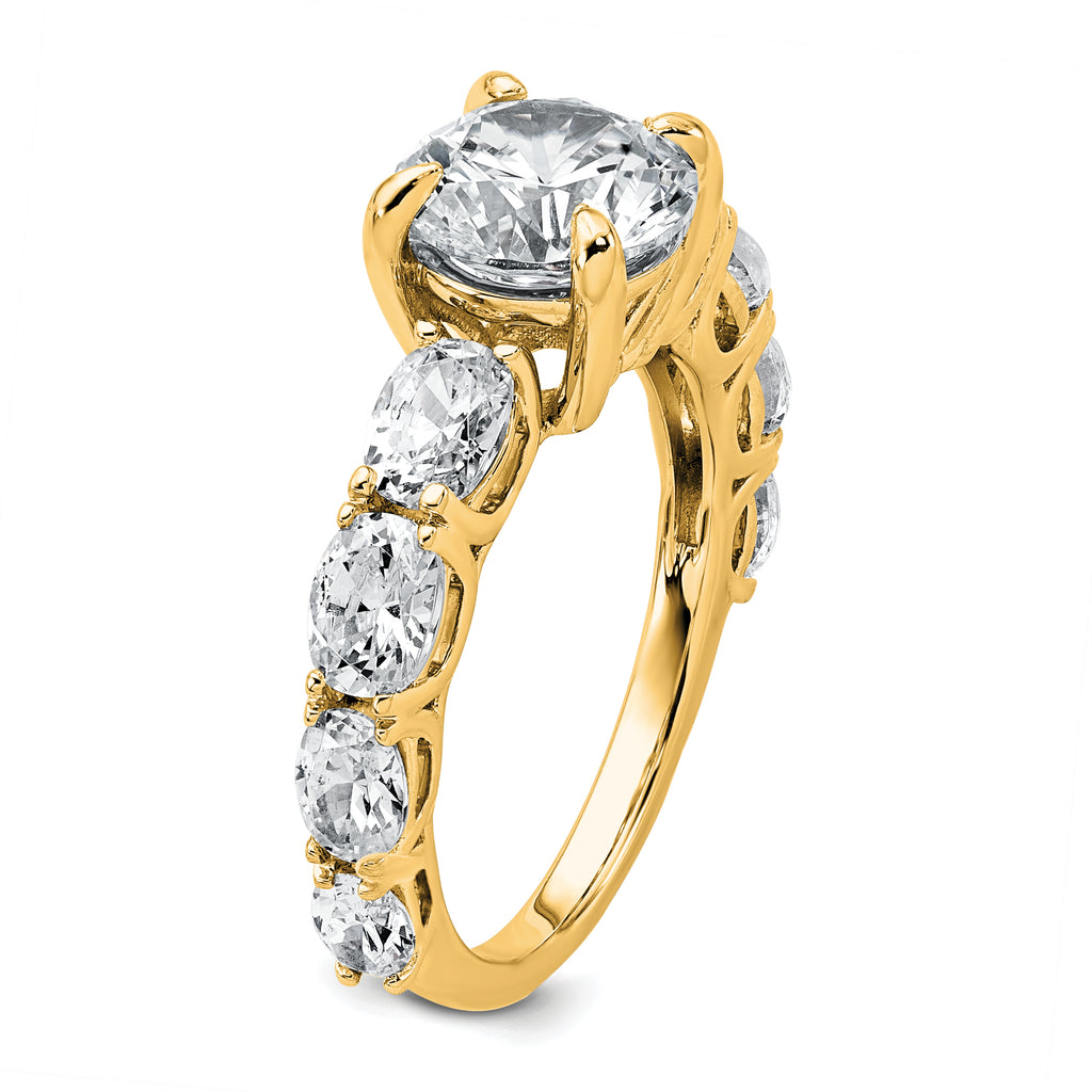 14k 3 3/4 Lab Grown Diamond VS+ F+ Round Complete Engagement Ring