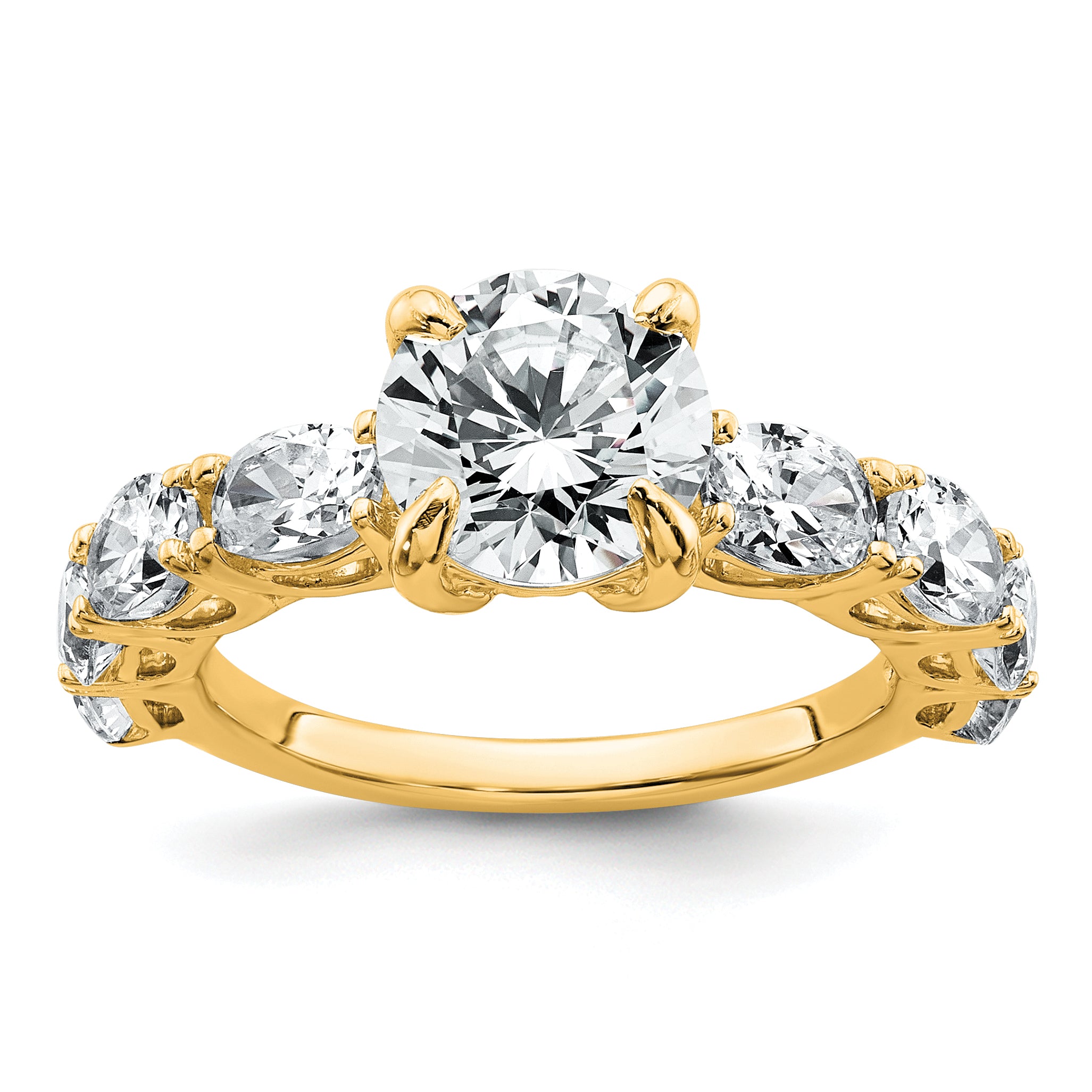 14k 3 3/4 Lab Grown Diamond VS+ F+ Round Complete Engagement Ring Main image