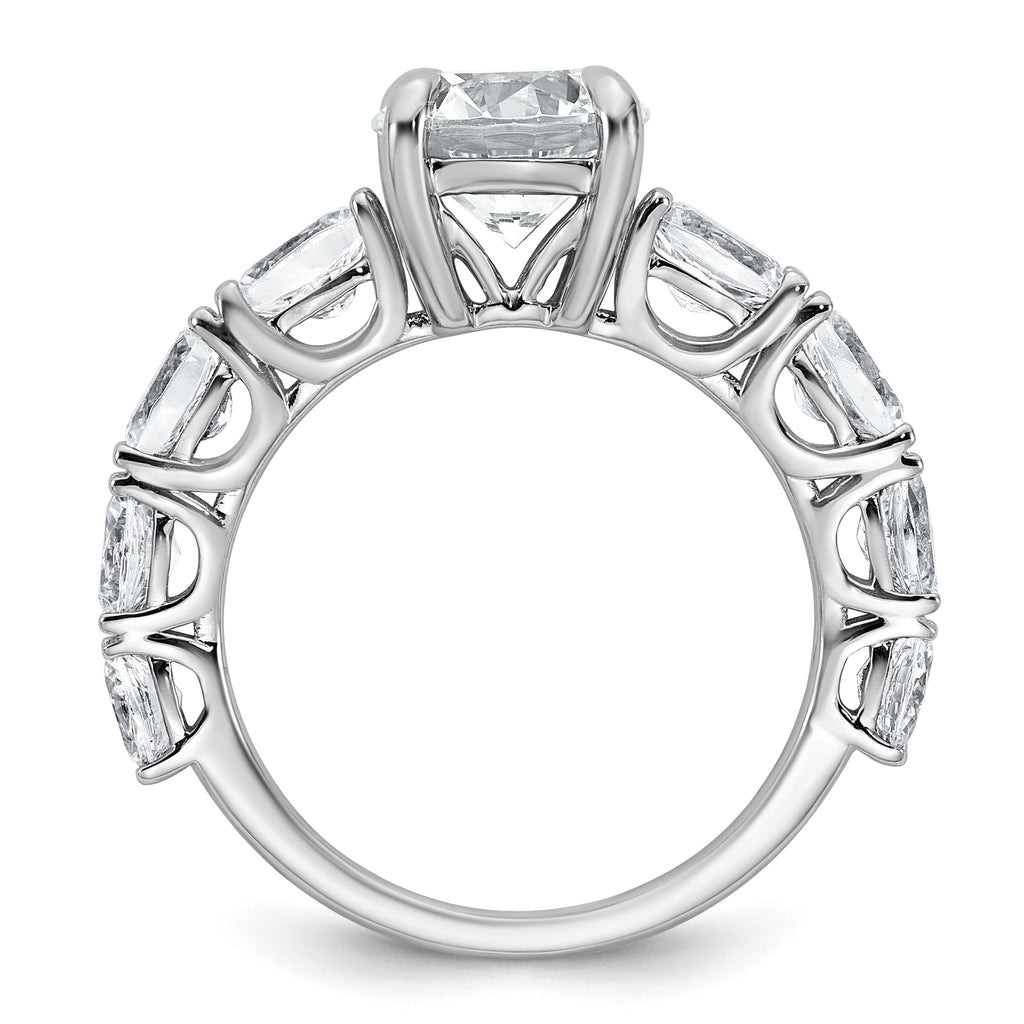 14k White Gold 3 3/4 Certified Lab Grown Diamond VS+ F+ Round Complete Engagement Ring