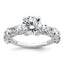14k White Gold 3 3/4 Certified Lab Grown Diamond VS+ F+ Round Complete Engagement Ring