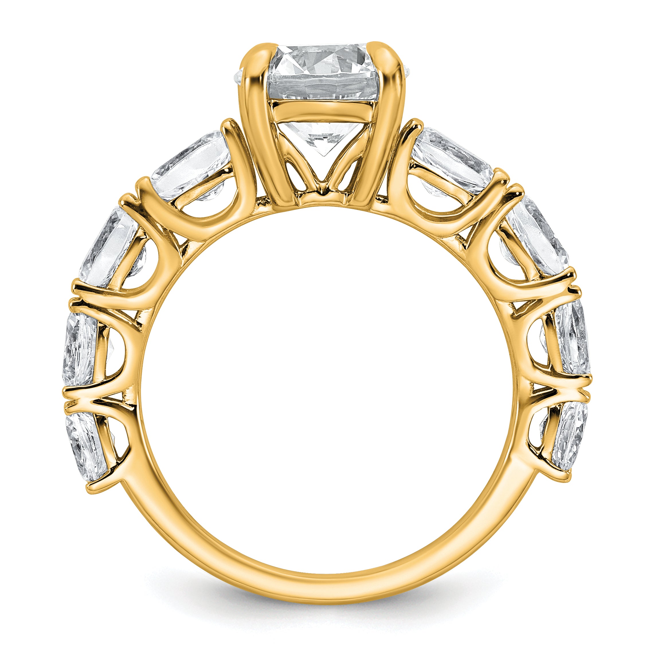 14k 3 3/4 Certified Lab Grown Diamond VS+ F+ Round Complete Engagement Ring Secondary image