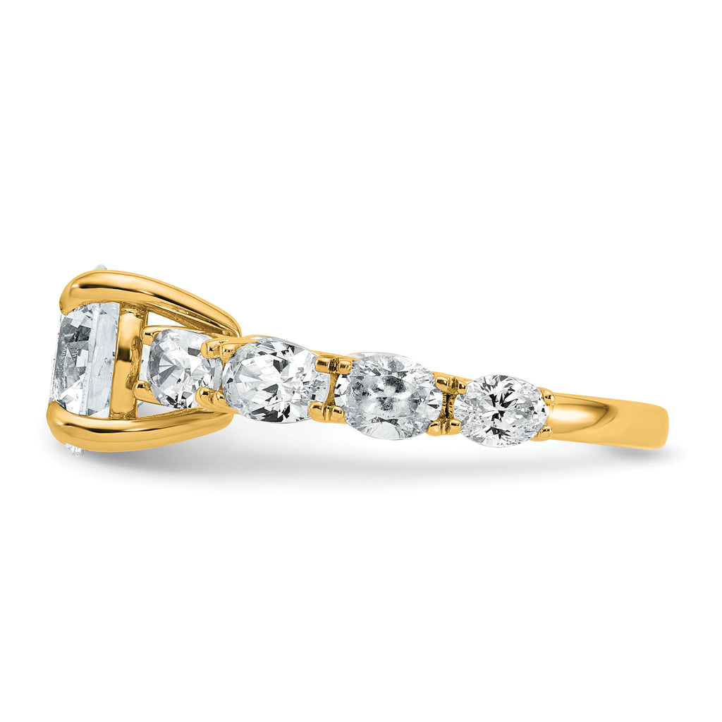 14k 3 3/4 Certified Lab Grown Diamond VS+ F+ Round Complete Engagement Ring