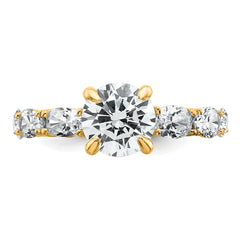 14k 3 3/4 Certified Lab Grown Diamond VS+ F+ Round Complete Engagement Ring