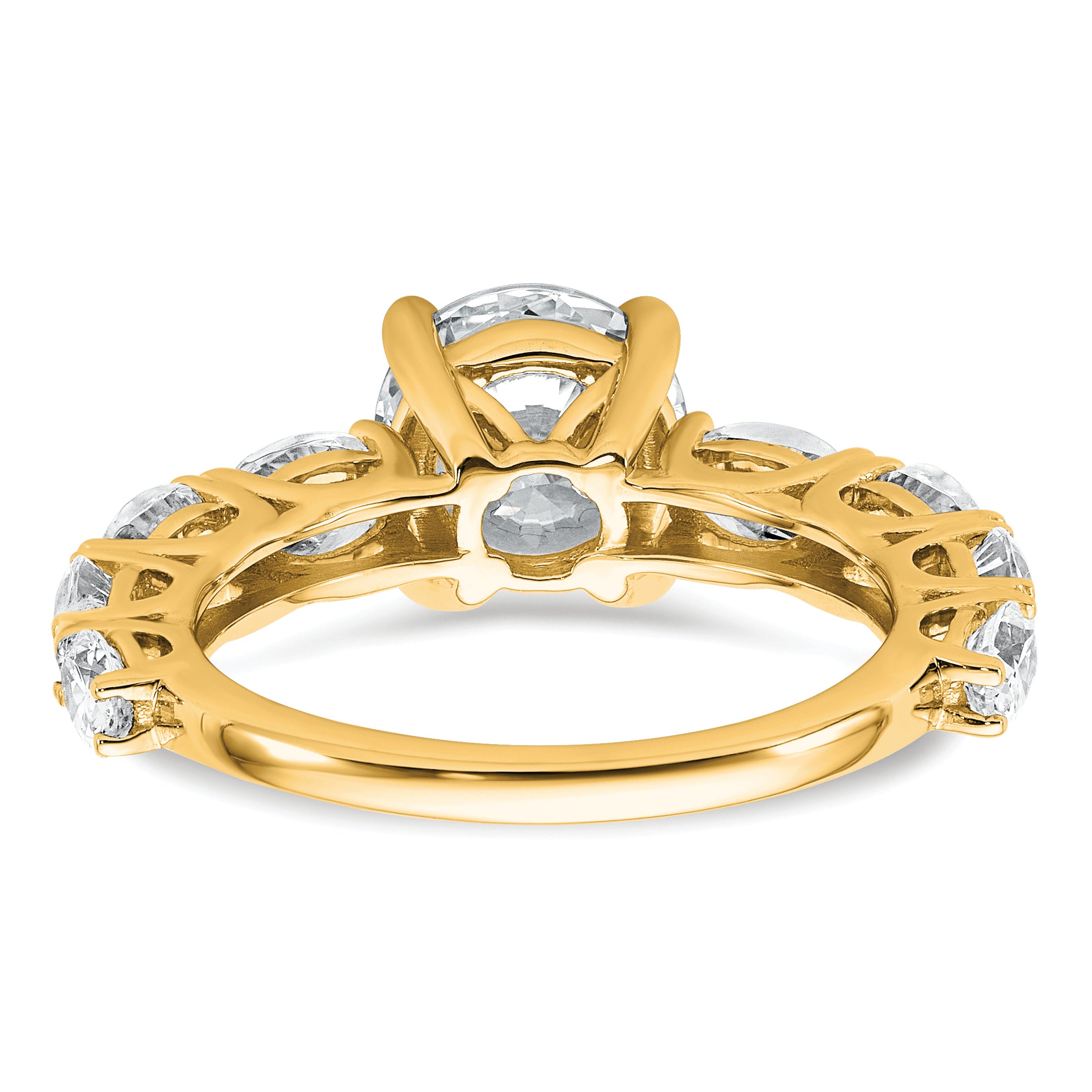 14k 3 3/4 Certified Lab Grown Diamond VS+ F+ Round Complete Engagement Ring