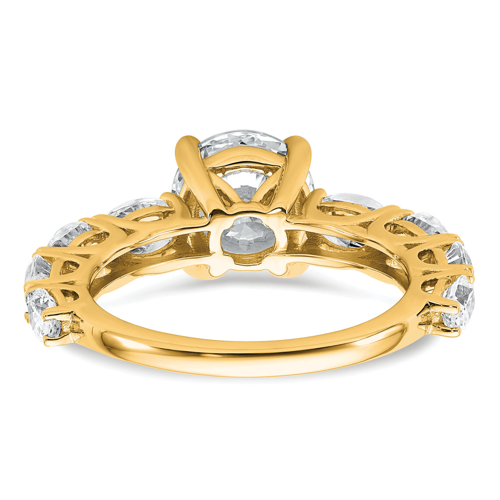 14k 3 3/4 Certified Lab Grown Diamond VS+ F+ Round Complete Engagement Ring
