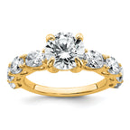 14k 3 3/4 Certified Lab Grown Diamond VS+ F+ Round Complete Engagement Ring
