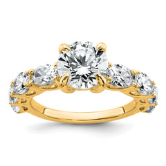 14k 3 3/4 Certified Lab Grown Diamond VS+ F+ Round Complete Engagement Ring