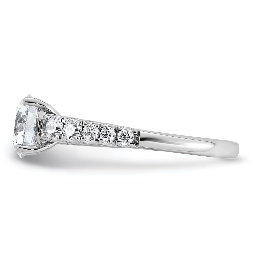 14k White Gold 2 Lab Grown Diamond VS+ F+ Round Complete Engagement Ring