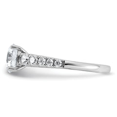 14k White Gold 2 Lab Grown Diamond VS+ F+ Round Complete Engagement Ring