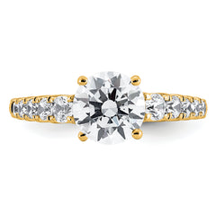 14k 2 Lab Grown Diamond VS+ F+ Round Complete Engagement Ring