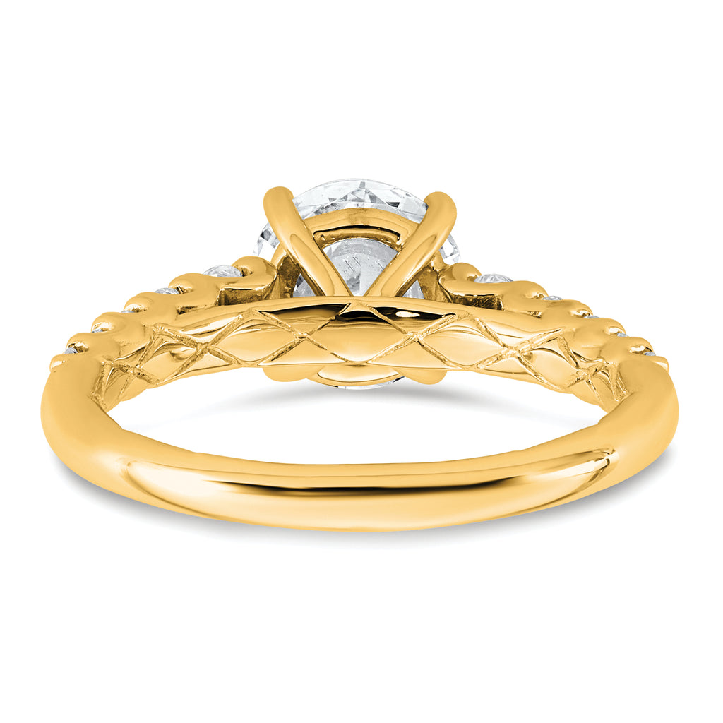 14k 2 Lab Grown Diamond VS+ F+ Round Complete Engagement Ring