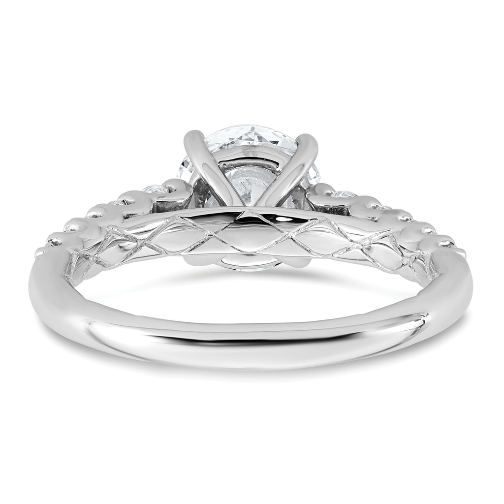 14k White Gold 2 Certified Lab Grown Diamond VS+ F+ Round Complete Engagement Ring