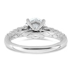 14k White Gold 2 Certified Lab Grown Diamond VS+ F+ Round Complete Engagement Ring