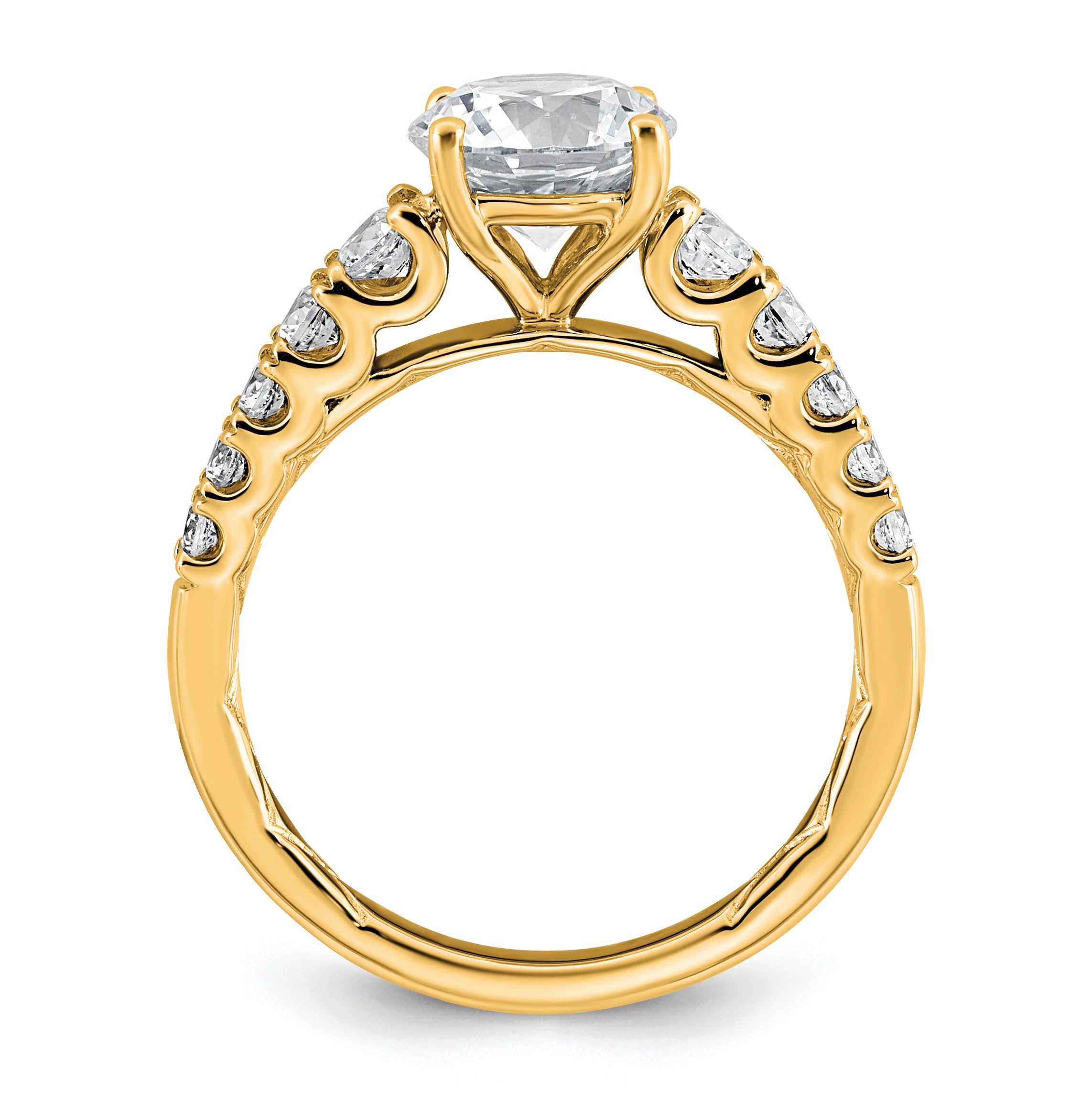 14k 2 Certified Lab Grown Diamond VS+ F+ Round Complete Engagement Ring