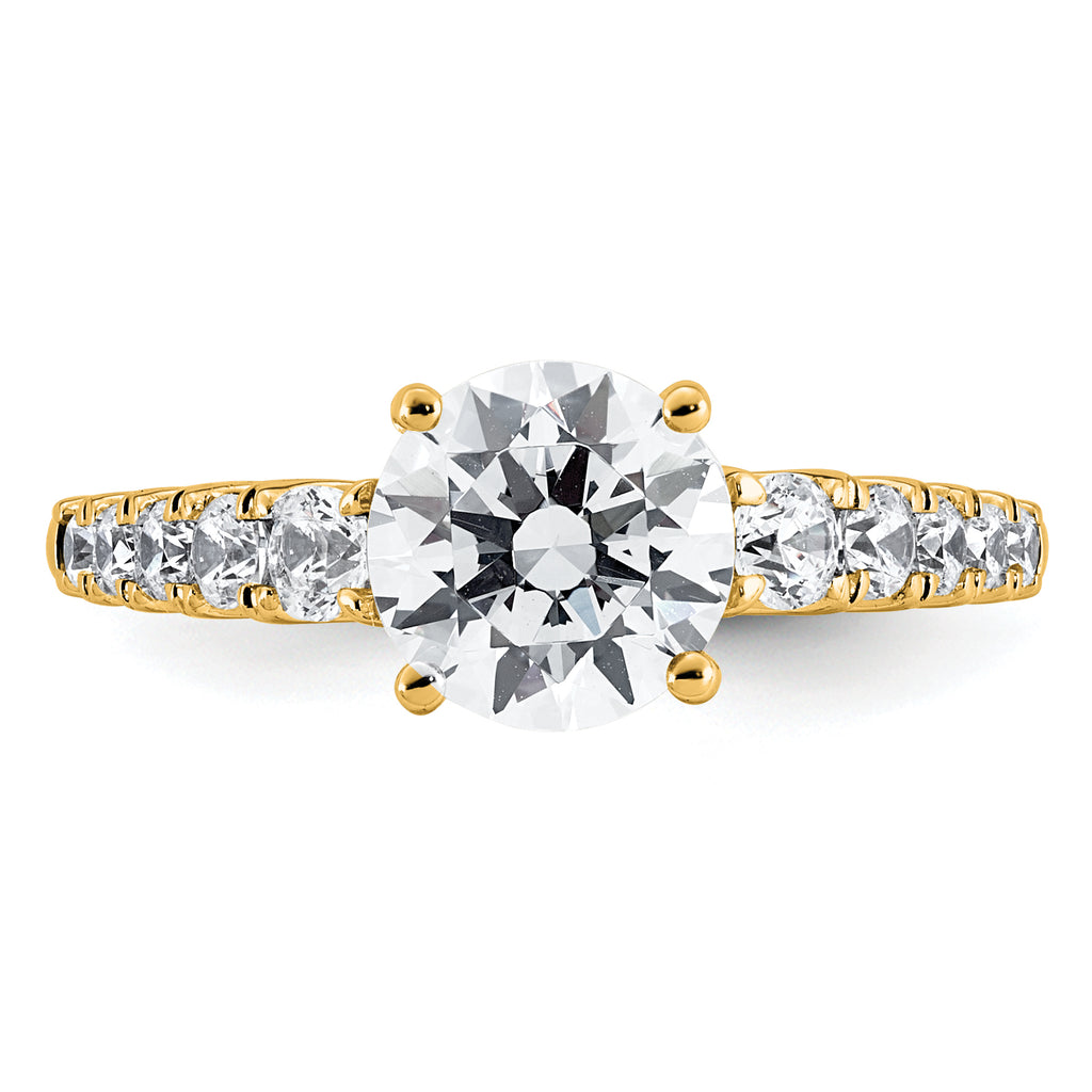 14k 2 Certified Lab Grown Diamond VS+ F+ Round Complete Engagement Ring