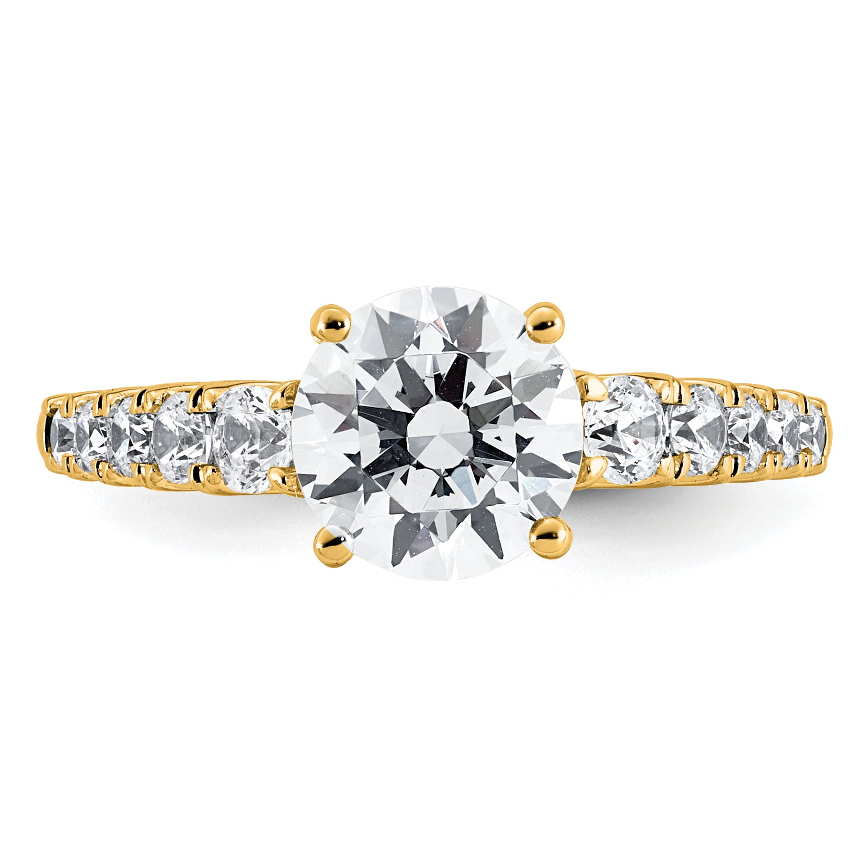 14k 2 Certified Lab Grown Diamond VS+ F+ Round Complete Engagement Ring